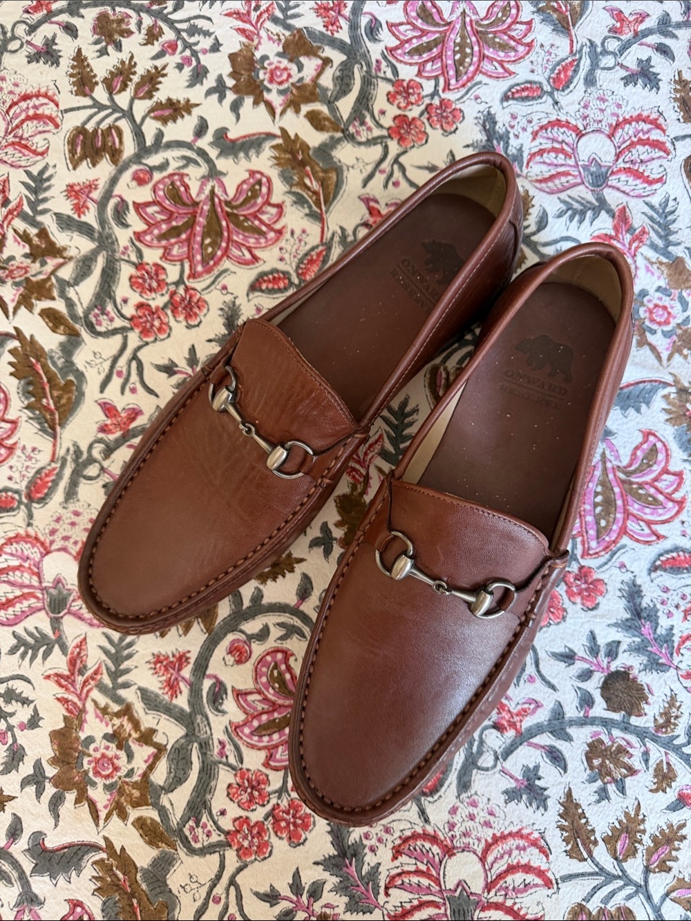 Onward Reserve Men's Brown Leather Bit Slip-On Loafers 12M